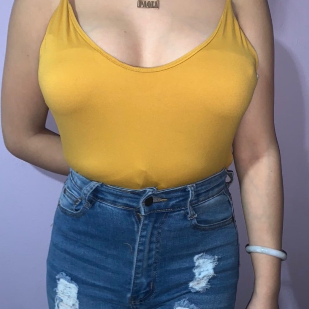 Yellow body suit